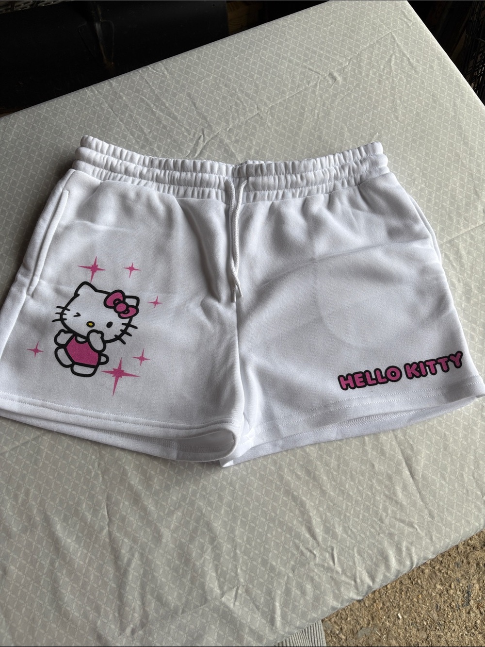 Hello Kitty White Shorts with Pink Graphic